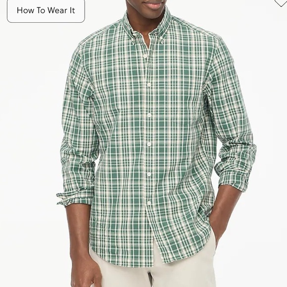 J crew vintage palm natural Slim flex casual shirt - Picture 1 of 4